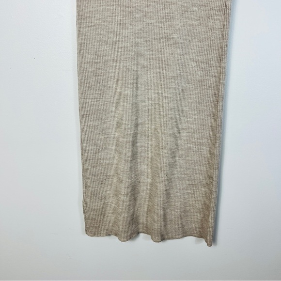 Colture 100% Merino Wool Cuagathe Tube Cream Ribbed Maxi Pencil Skirt Women XS - Picture 9 of 14